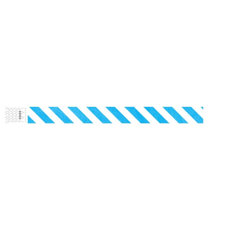 neon blue and white striped pattern tyvek wristband 