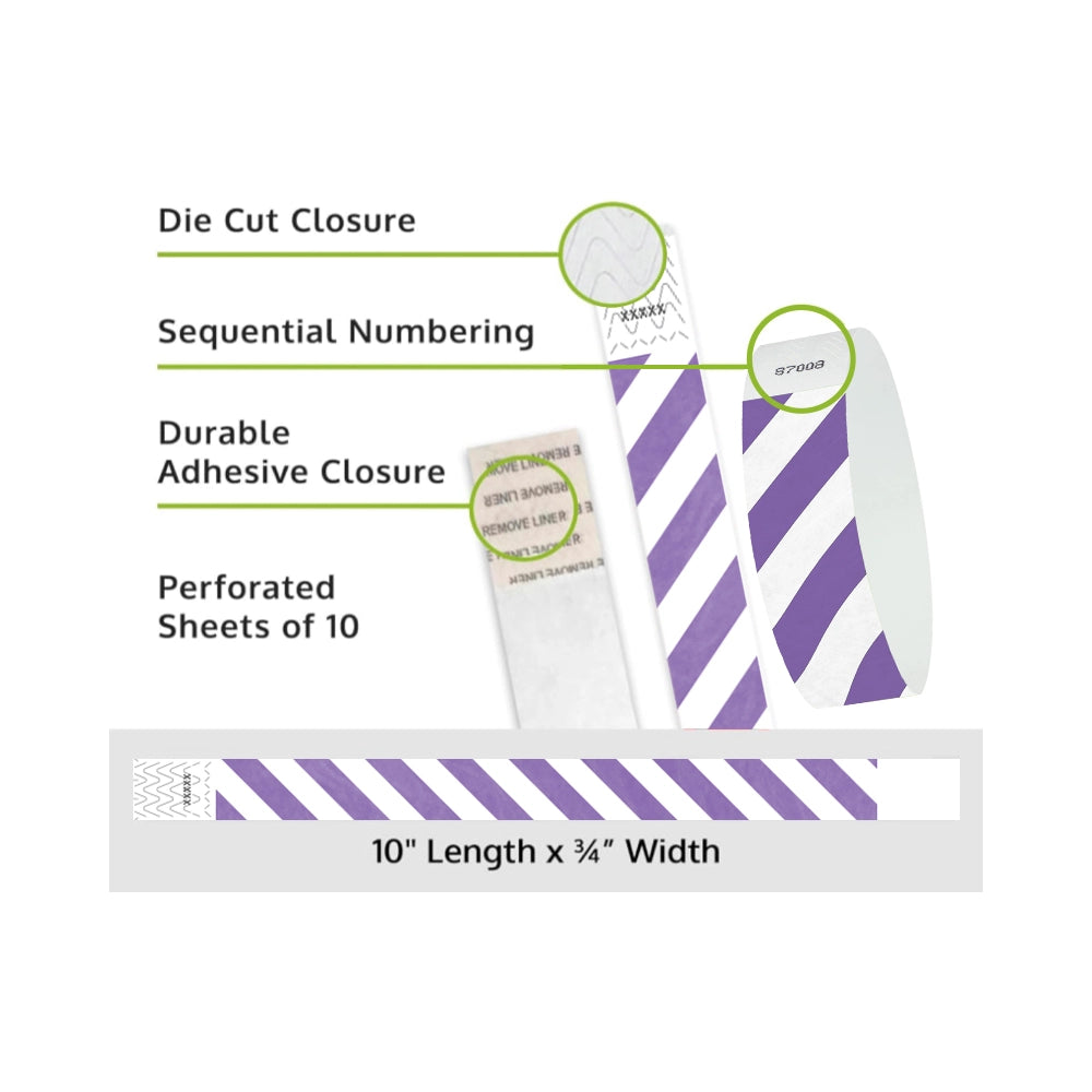 Stripes Tyvek 3 4 Wristbands Pre Printed Event Bands The stripes-tyvek-3-4-wristbands-pre-printed-event-bands-the