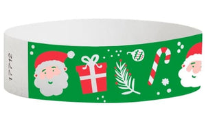 Tyvek 3/4" Wristbands - Christmas Santa