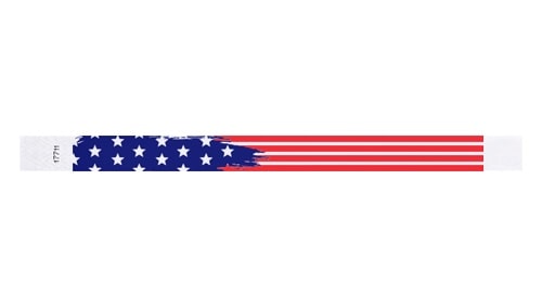 Tyvek 3/4" Wristbands - Distressed Flag