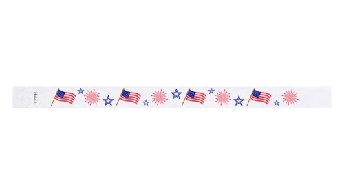 Tyvek 3/4" Wristbands - Flags & Fireworks
