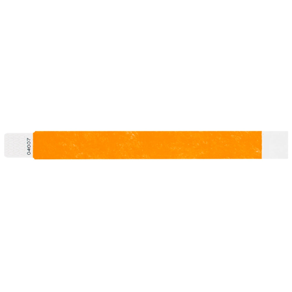 Tyvek 1" qwik fit wristband in neon orange - shown in flat 
