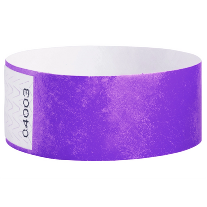 Tyvek 1" qwik fit wristband in purple - shown in round 