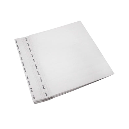 Tyvek 1" stub wristband in white - sheets of 10 