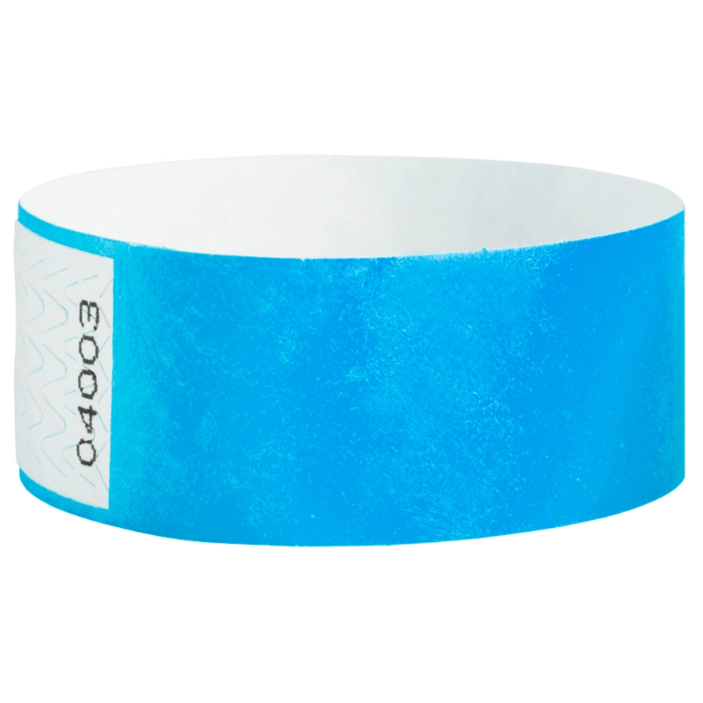 Tyvek 1" qwik fit wristband in neon blue  - shown in round 