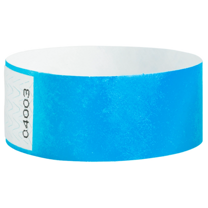 Tyvek 1" qwik fit wristband in neon blue  - shown in round 