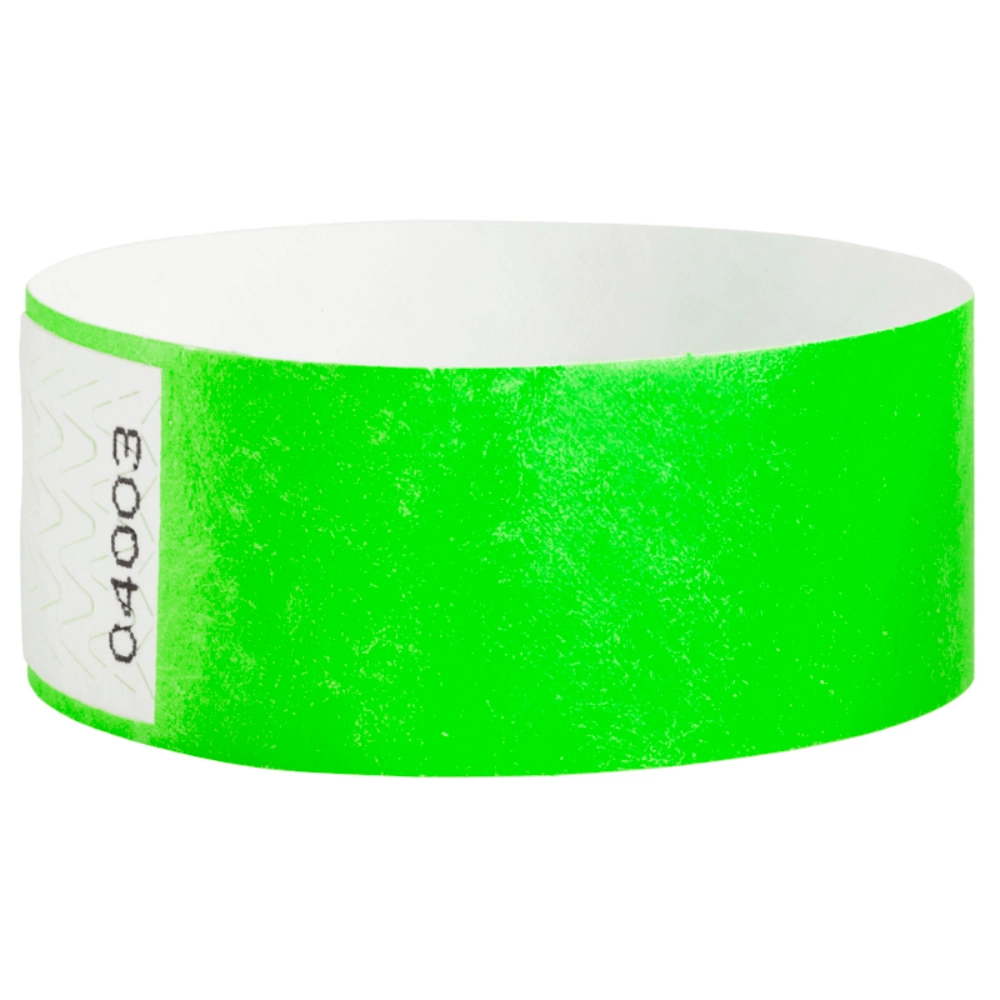 Tyvek 1" qwik fit wristband in neon green  - shown in round 