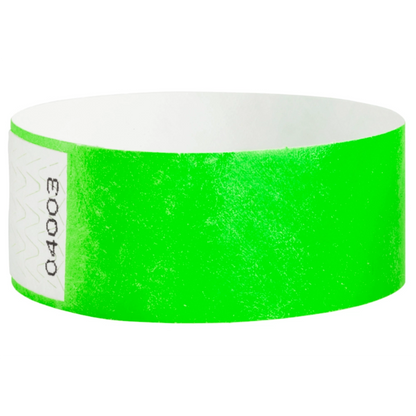 Tyvek 1" qwik fit wristband in neon green  - shown in round 