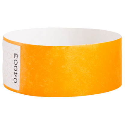 Tyvek 1" qwik fit wristband in neon orange  - shown in round 