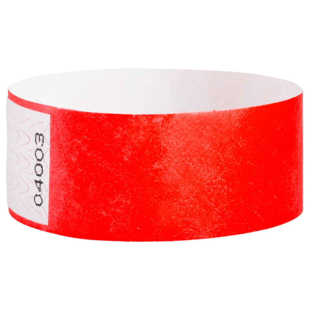 Tyvek 1" qwik fit wristband in neon red  - shown in round 