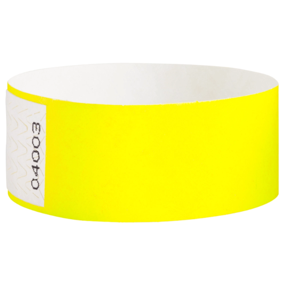 Tyvek 1" qwik fit wristband in neon yellow  - shown in round 