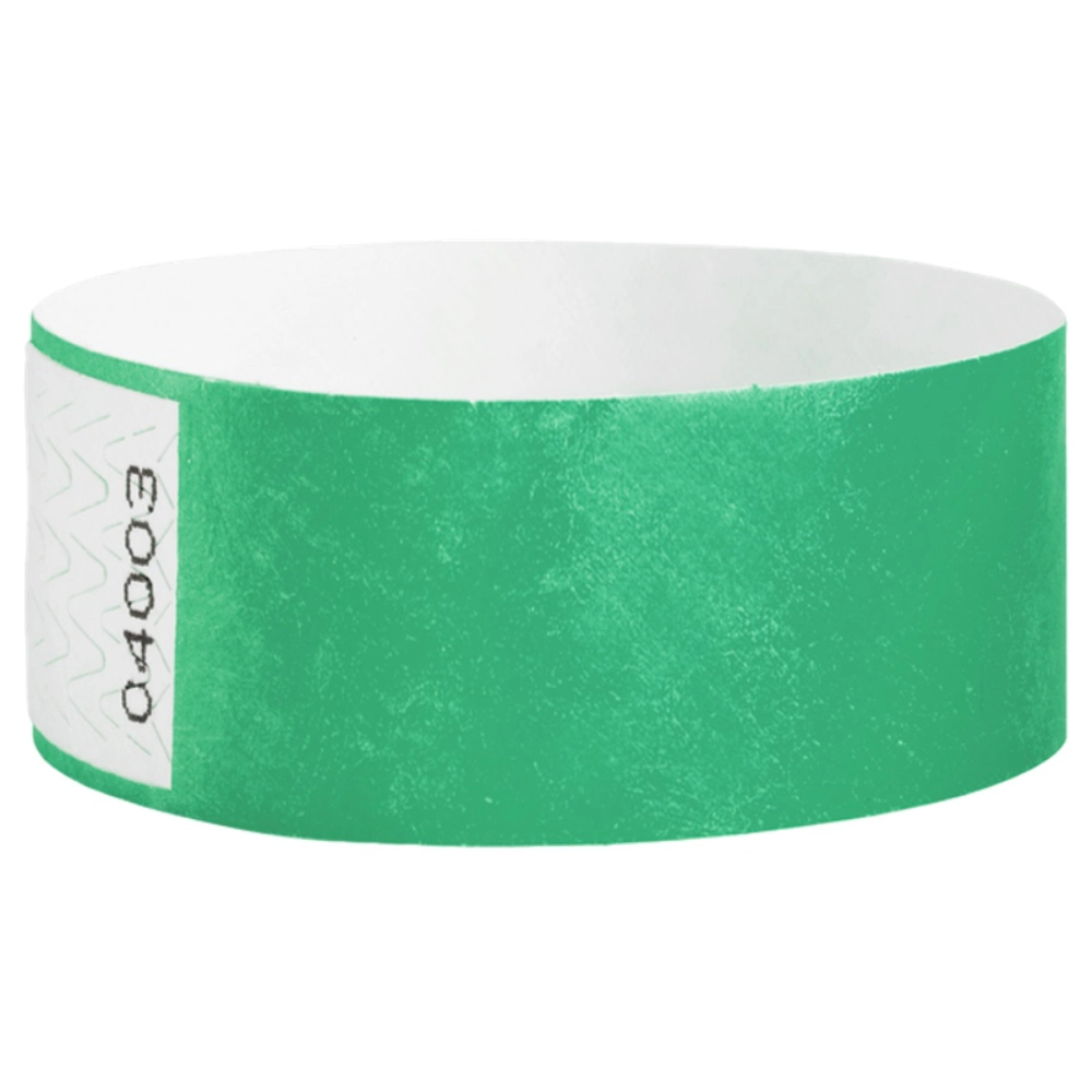 Tyvek 1" qwik fit wristband in pantone green  - shown in round 