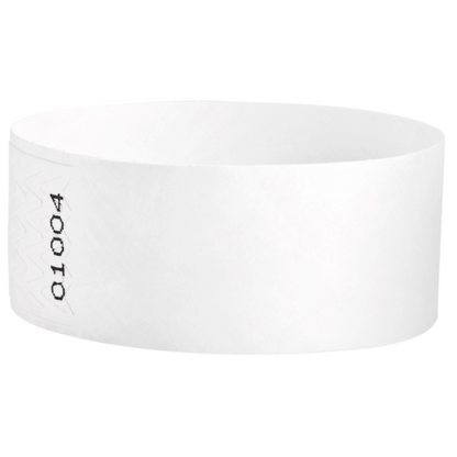 Tyvek 1" qwik fit wristband in white  - shown in round 