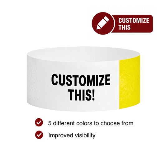 Tyvek® 1" Wristbands Custom - Half Flood