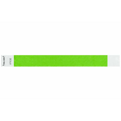 Tyvek 1" litterfree wristband in neon green  - shown in flat 