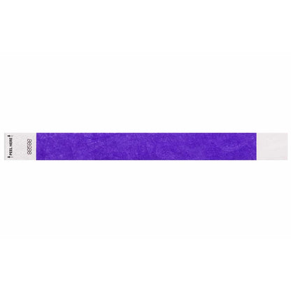 Tyvek 1" litterfree wristband in purple  - shown in flat 
