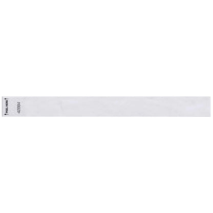 Tyvek 1" litterfree wristband in white  - shown in flat 
