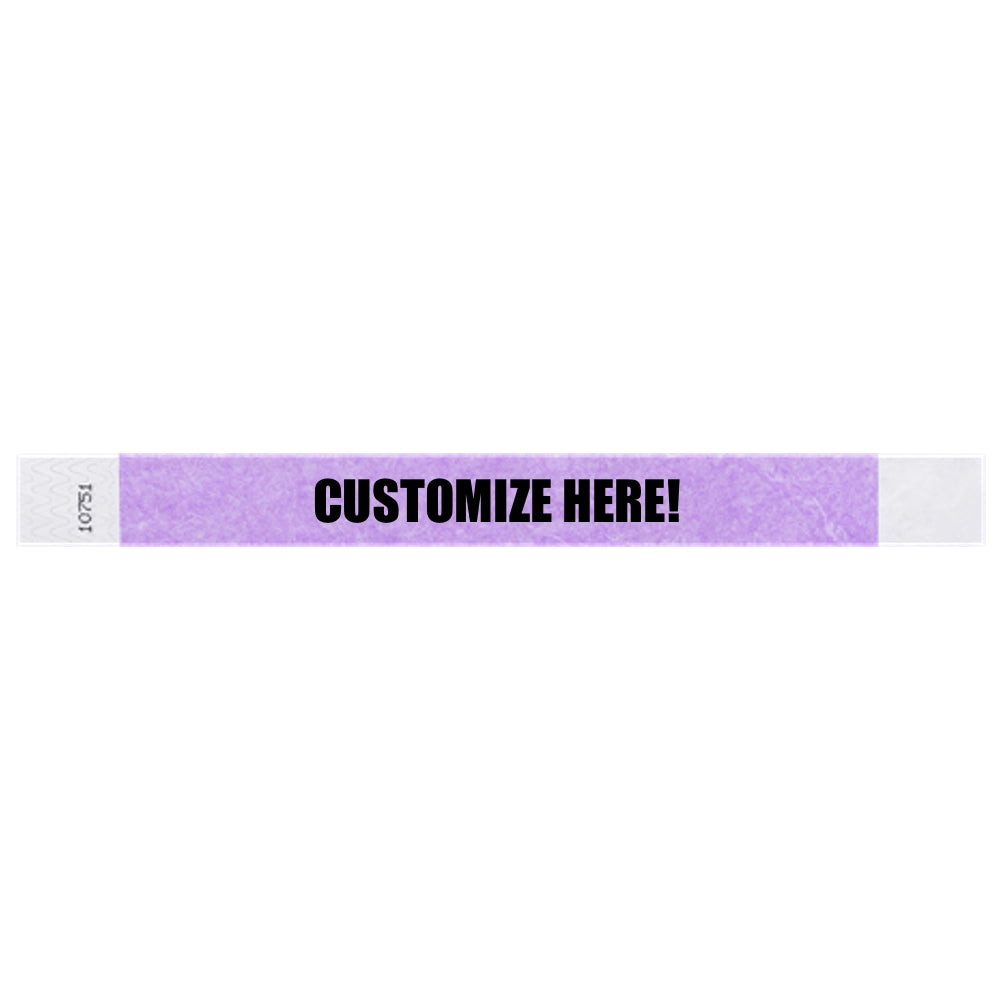 1” Tyvek® Wristbands - Solid Colors Custom