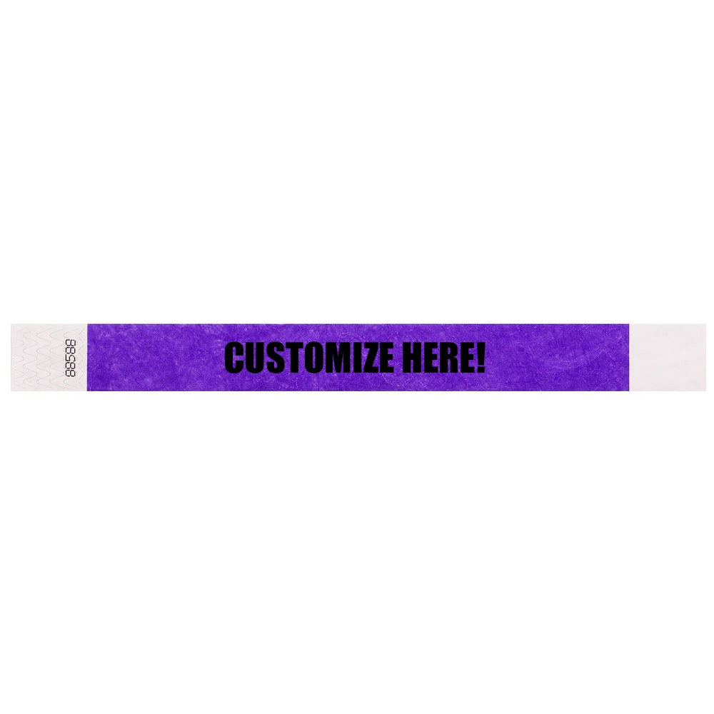 1” Tyvek® Wristbands - Solid Colors Custom
