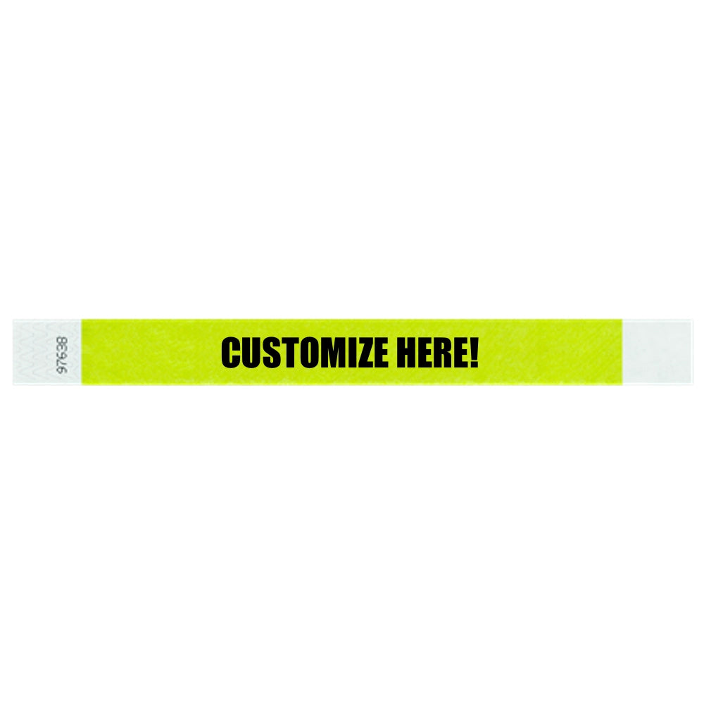 1” Tyvek® Wristbands - Solid Colors Custom