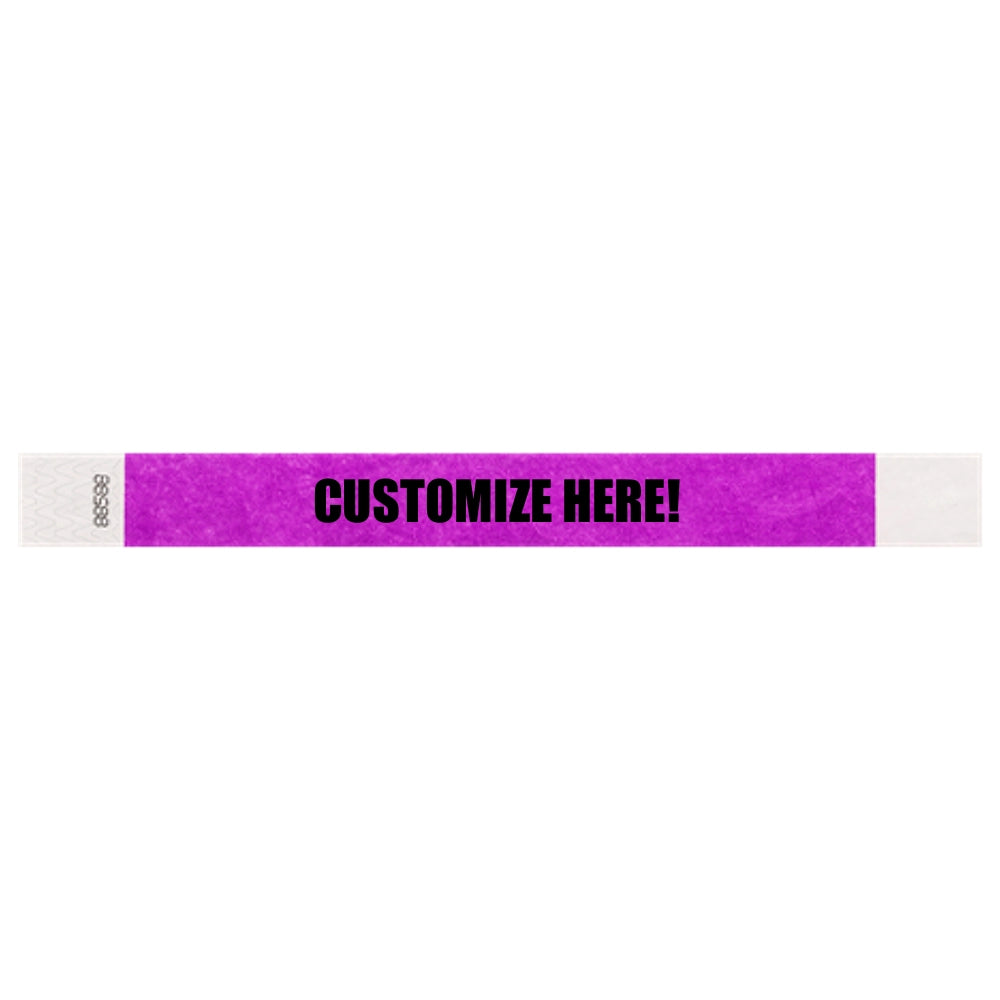 1” Tyvek® Wristbands - Solid Colors Custom