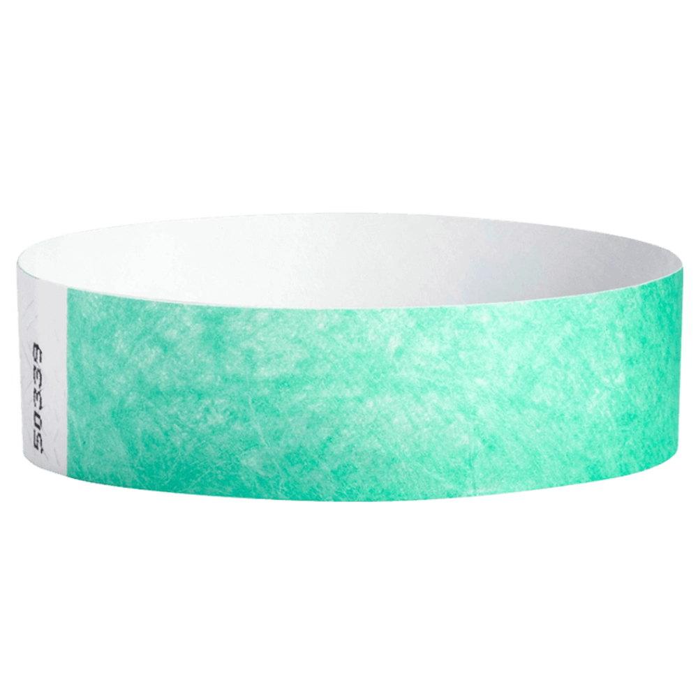 Aqua Tyvek wristband in round 