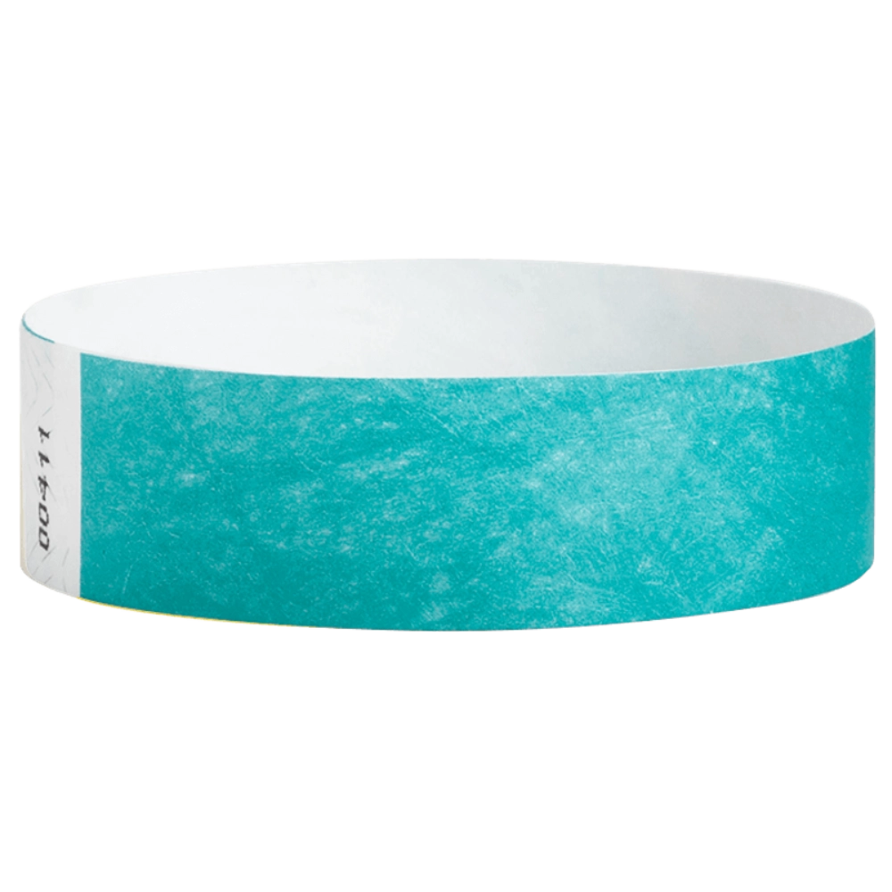 Caribbean blue Tyvek wristband in round 