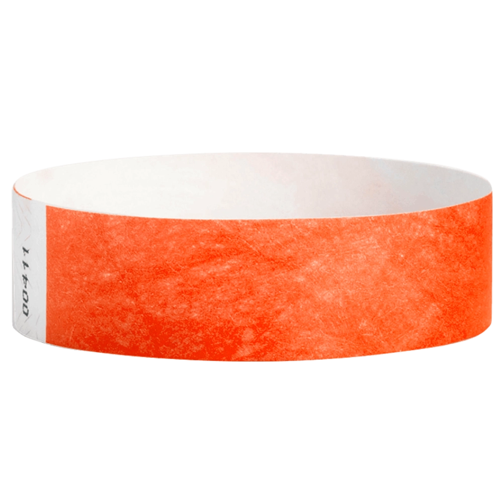 Coral red Tyvek wristband in round 