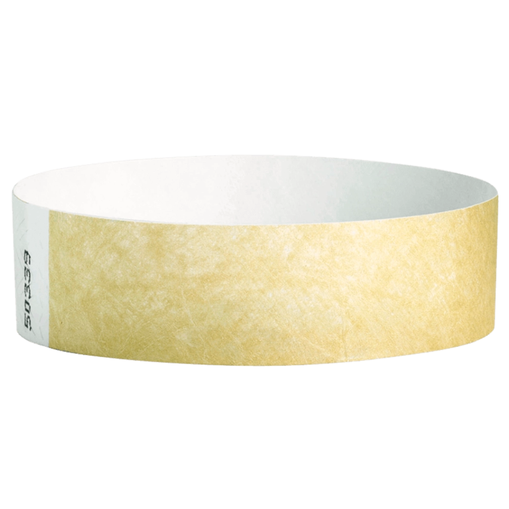 Gold Tyvek wristband in round 