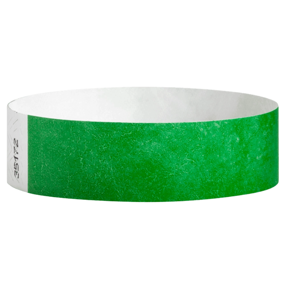 Kelly Green Tyvek wristband in round 