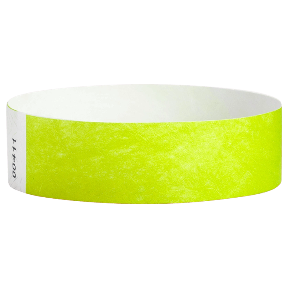 Lime Green Tyvek wristband in round 
