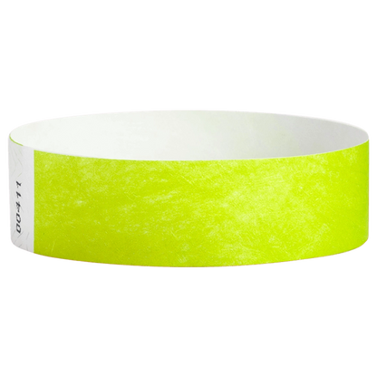 Lime Green Tyvek wristband in round 
