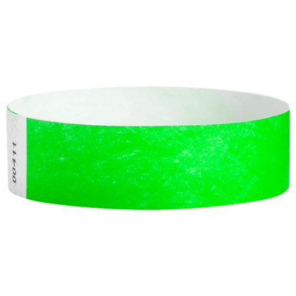 Neon Green Tyvek wristband in round 