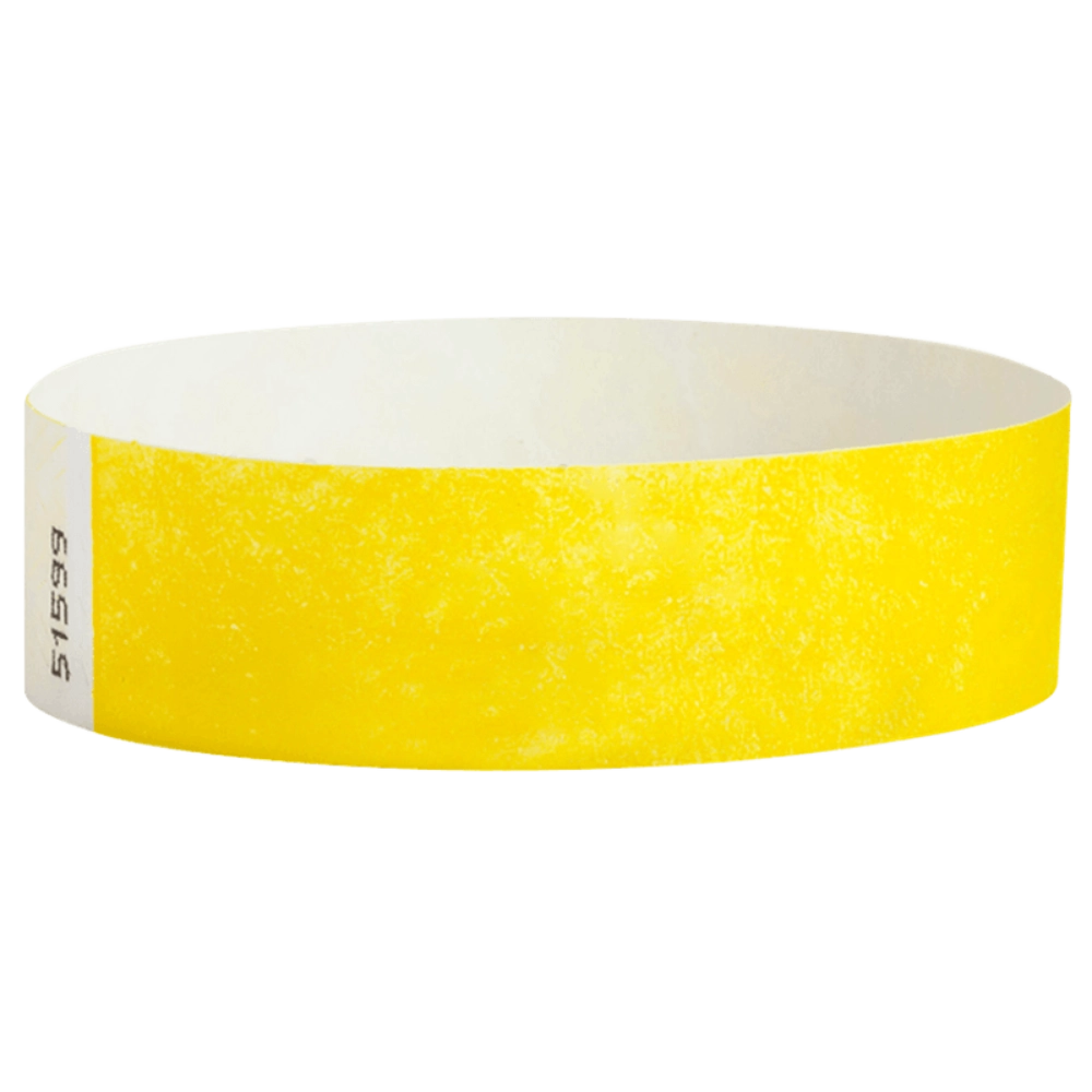 Pantone Yellow Tyvek wristband in round 