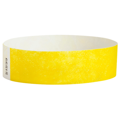 Pantone Yellow Tyvek wristband in round 