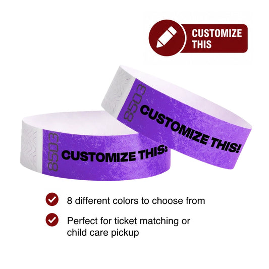 Tyvek 3/4 Duplicate number wristband cover