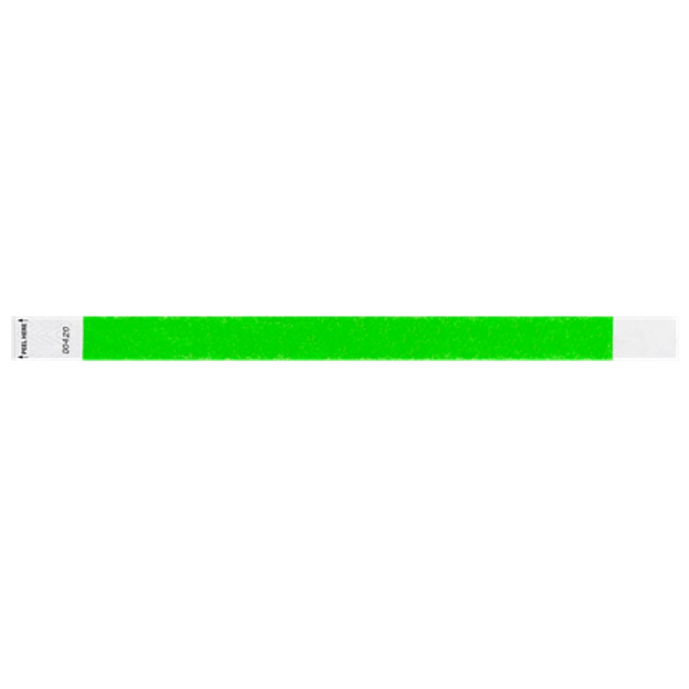 Litter Free Tyvek 3/4 Wristband Solid Neon green -  flat version shown