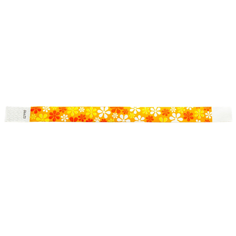 3/4" Tyvek® Wristbands - Flower Power