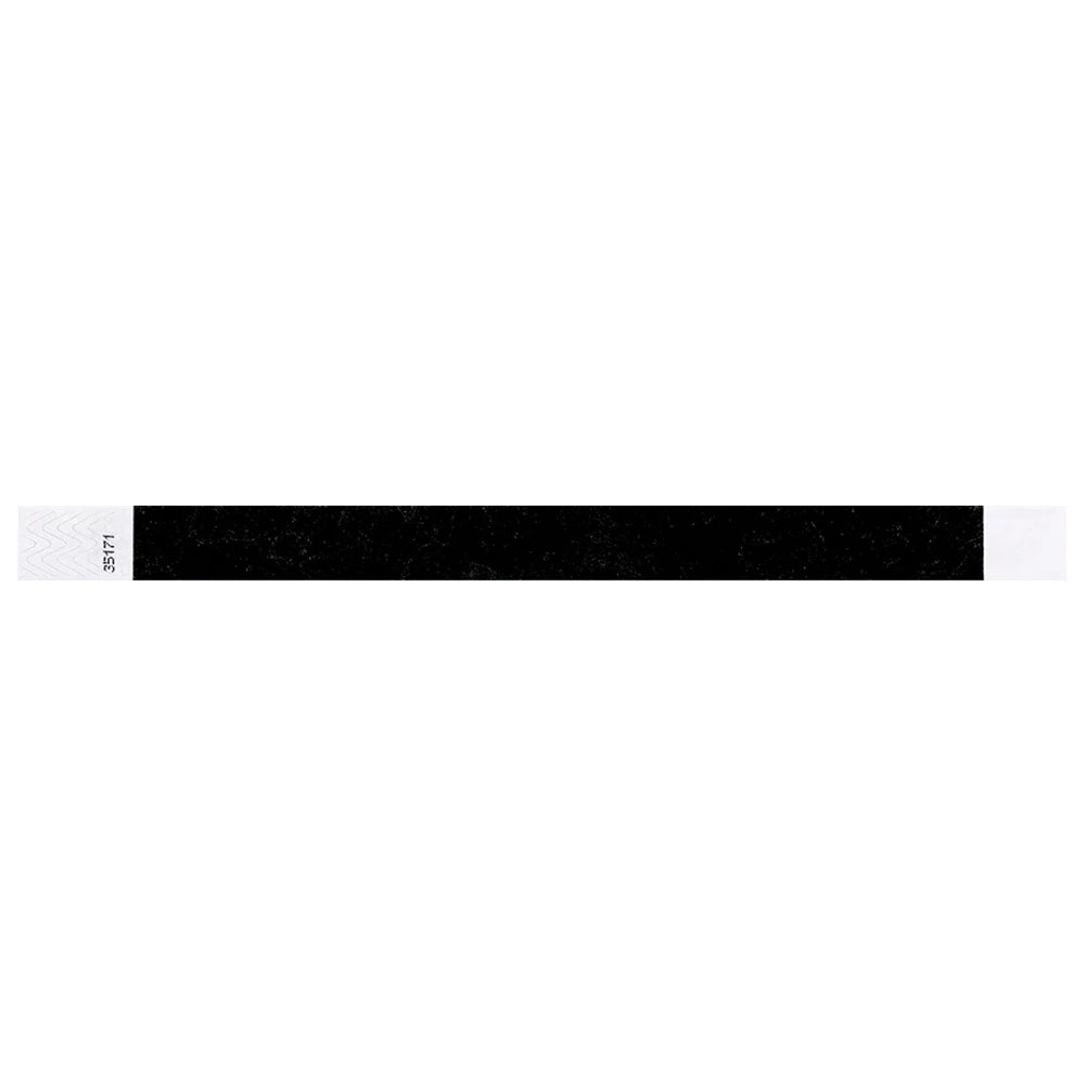 Black tyvek wristband in flat 