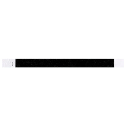 Black tyvek wristband in flat 