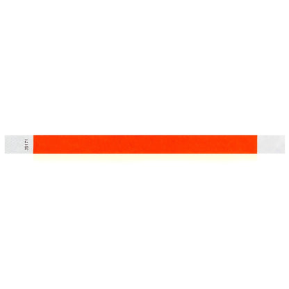 Coral red tyvek wristband in flat 
