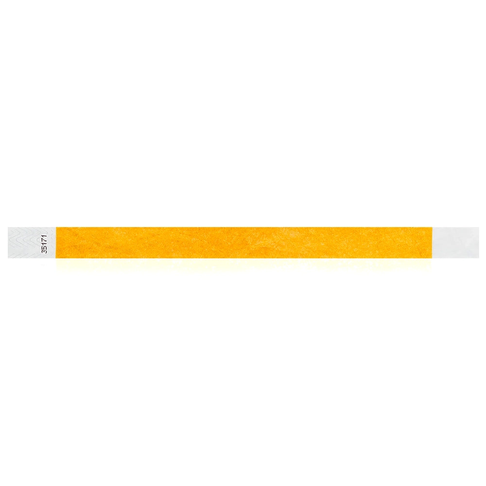 Goldenrod tyvek wristband in flat 