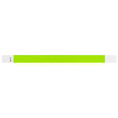 Lime green tyvek wristband in flat 