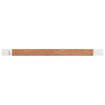 Mocha tyvek wristband in flat 
