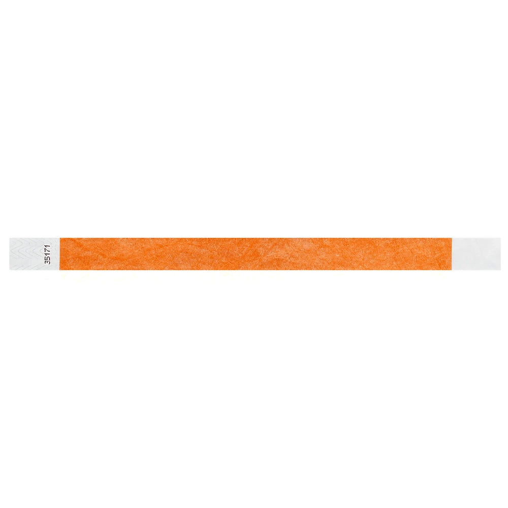 neon orange tyvek wristband in flat 