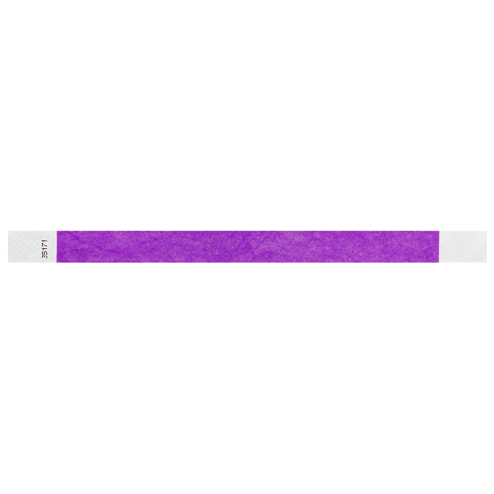 Pantone purple tyvek wristband in flat 