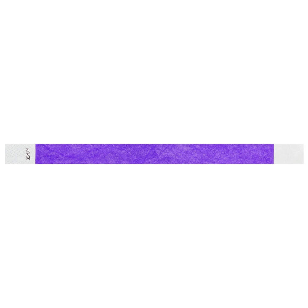 Purple tyvek wristband in flat 