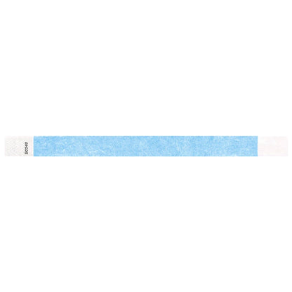 Sky blue tyvek wristband in flat 