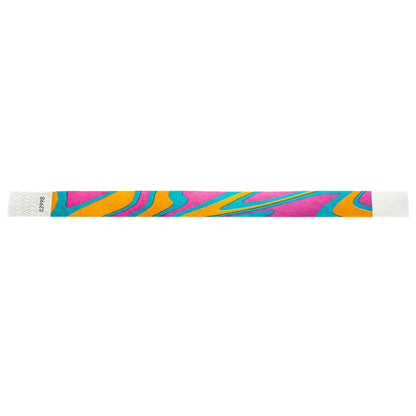 3/4" Tyvek® Wristbands - Tie Dye Stripes