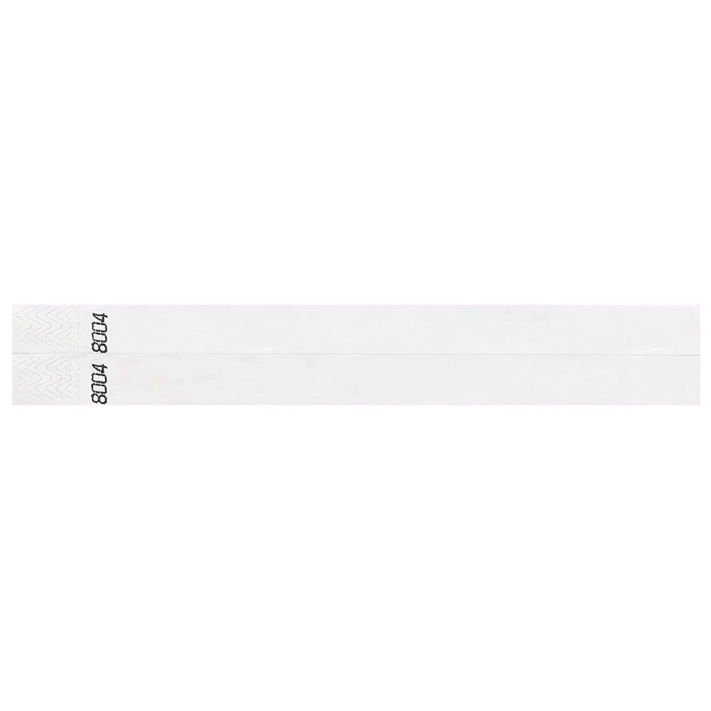 duplicate number sets in purple tyvek 3/4" wristbands - shown in flat 